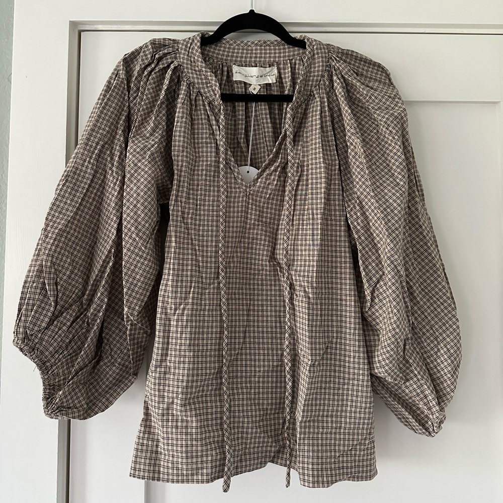 Daughters of India Check Top Small NWT